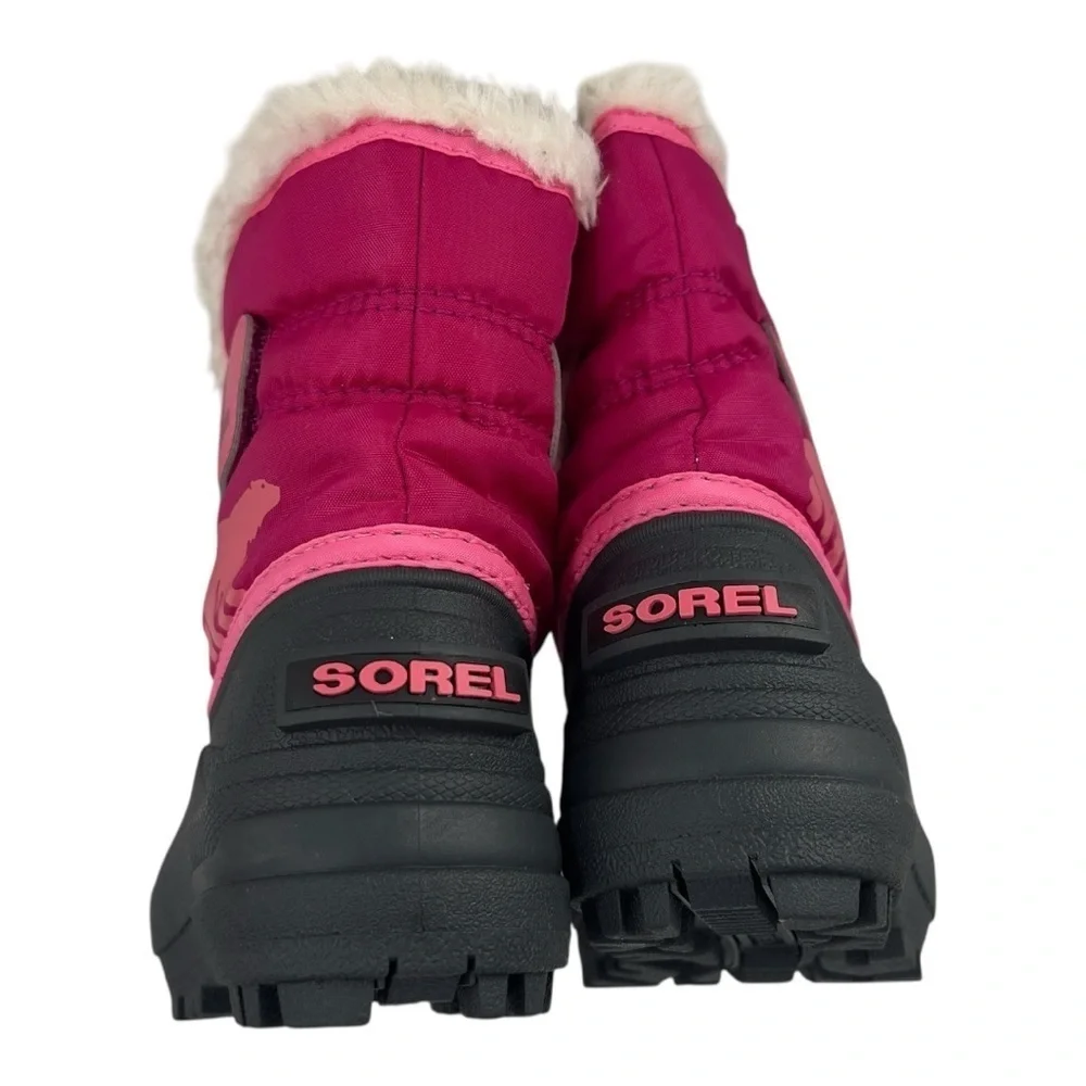 Sorel Girls Pink and Black Snow Waterproof Snow Boots Size 4 Toddler